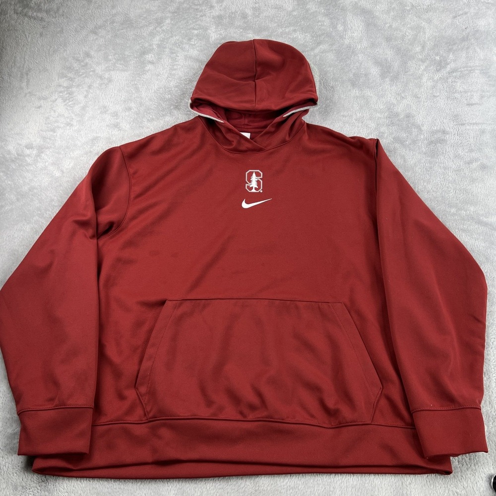 Nike Stanford Center Swoosh Dri-FIT Hoodie XL Red Sideline Pullover Sweatshirt
